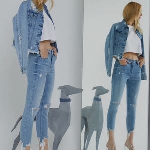 Hidden Distressed Jean Jacket